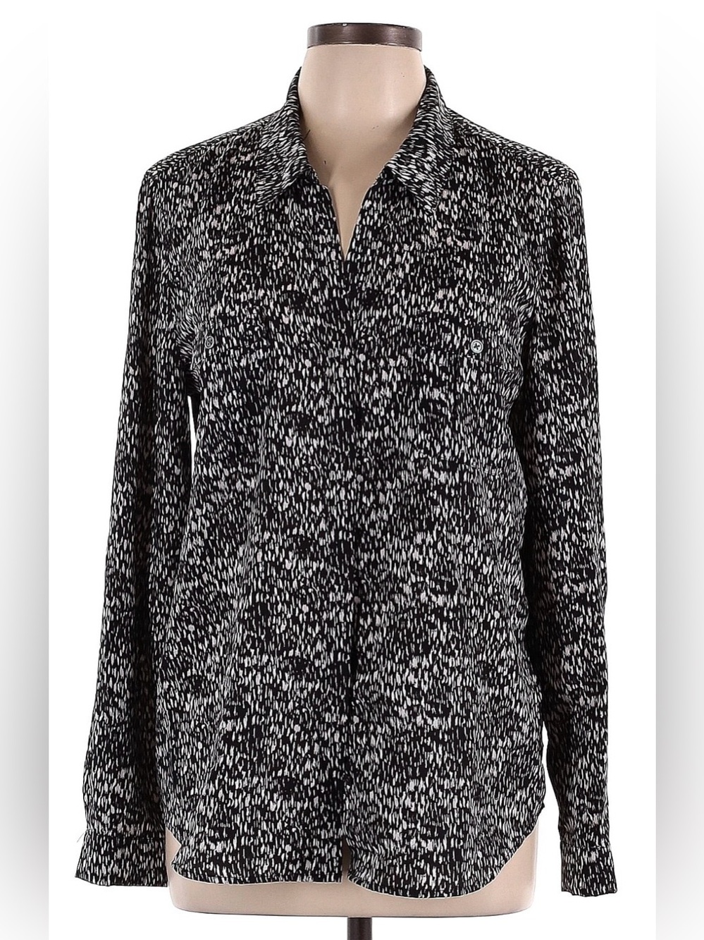 EUC Joie Blouse in Black and White with Abstract Print